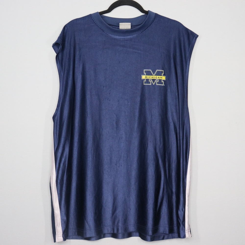 Vintage Michigan Wolverines Pro Player Tank Top Mens XL Blue NCAA Sleeveless 90s